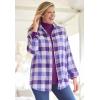 Woman Within Plus Size Classic Flannel Shirt(Pink Green Plaid)
