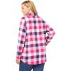 Woman Within Plus Size Classic Flannel Shirt(Purple Plaid)