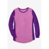Woman Within Plus Size Colorblock Scoopneck Thermal Sweatshirt(Pine Pretty Tie Dye)