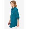 Woman Within Plus Size Cotton Gauze Bigshirt(Deep Teal)