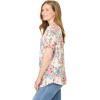 Woman Within Plus Size Criss Cross Tee(Ivory Garden)