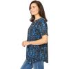 Woman Within Plus Size Criss Cross Tee(Navy Tie Dye)