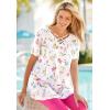 Woman Within Plus Size Criss Cross Tee(Paradise Blue)