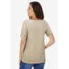 Woman Within Plus Size Crochet-Trim Knit Top(Natural Khaki)