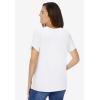 Woman Within Plus Size Crochet-Trim Knit Top(White)