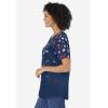Woman Within Plus Size Cuffed Americana Print Tee(Navy Falling Star)