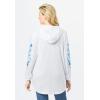 Woman Within Plus Size Embroidered Hoodie Sweatshirt(White Embroidery)