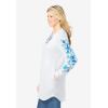 Woman Within Plus Size Embroidered Hoodie Sweatshirt(White Embroidery)