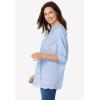 Woman Within Plus Size Embroidered Pintuck Tunic(Black Eyelet Embroidery)