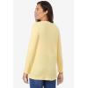 Woman Within Plus Size Embroidered Thermal Henley Tee(Banana Vine Embroidery)