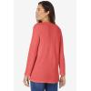 Woman Within Plus Size Embroidered Thermal Henley Tee(Pumpkin Vine Embroidery)