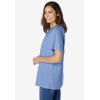 Woman Within Plus Size Eyelet Henley Tee(French Blue)