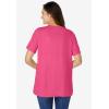 Woman Within Plus Size Eyelet Henley Tee(Peony Petal)