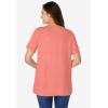 Woman Within Plus Size Eyelet Henley Tee(Sweet Coral)