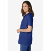 Woman Within Plus Size Eyelet Henley Tee(Ultra Blue)