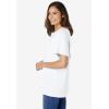 Woman Within Plus Size Eyelet Henley Tee(White)
