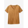 Woman Within Plus Size Faux Suede Tee(Black)