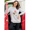 Woman Within Plus Size Fleece Holiday Sweatshirt(Evening Blue Festive Dogs)