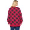 Woman Within Plus Size Fleece Holiday Sweatshirt(Vivid Red Dancing Penguin)