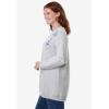 Woman Within Plus Size Fleece Sweatshirt(Heather Grey Floral Vine Embroidery)