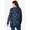Woman Within Plus Size Fleece Sweatshirt(Navy Sprinkle Heart)