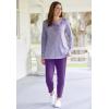 Woman Within Plus Size Floral Embroidered Sweatshirt Tee(Black Marled Embroidery)