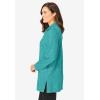 Woman Within Plus Size French Terry Quarter-Zip Sweatshirt(Aquamarine Marled)