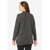 Woman Within Plus Size French Terry Quarter-Zip Sweatshirt(Black Marled)