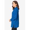 Woman Within Plus Size French Terry Quarter-Zip Sweatshirt(Bright Cobalt Marled)