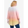 Woman Within Plus Size French Terry Tie-Sleeve Sweatshirt(Banana Ombre)