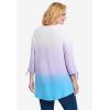 Woman Within Plus Size French Terry Tie-Sleeve Sweatshirt(Paradise Blue Ombre)