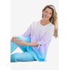 Woman Within Plus Size French Terry Tie-Sleeve Sweatshirt(Pink Ombre)