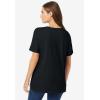 Woman Within Plus Size Graphic Tee(Black Mixed Bouquet)