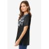 Woman Within Plus Size Graphic Tee(Black Mixed Bouquet)