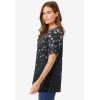 Woman Within Plus Size Graphic Tee(Black Multi Falling Hearts)