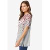 Woman Within Plus Size Graphic Tee(Heather Grey Falling Hearts)