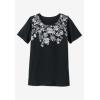 Woman Within Plus Size Graphic Tee(Vivid Red Heart Bouquet)