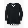 Woman Within Plus Size Layered Look Sweatshirt(Emerald Green Plaid)