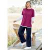 Woman Within Plus Size Layered-Look Crewneck Tee(Radiant Purple)