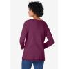 Woman Within Plus Size Layered-Look Lace Trim Tee(Deep Claret)