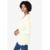 Woman Within Plus Size Layered-Look Lace Trim Tee(Ivory)