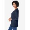 Woman Within Plus Size Layered-Look Lace Trim Tee(Navy)