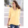 Woman Within Plus Size Layered-Look Lace Trim Tee(Navy)