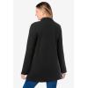 Woman Within Plus Size Long-Sleeve Polo Shirt(Black)