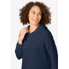 Woman Within Plus Size Longer-Length Hoodie Sweatshirt.(Navy)