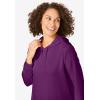 Woman Within Plus Size Longer-Length Hoodie Sweatshirt.(Plum Purple)