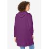 Woman Within Plus Size Longer-Length Hoodie Sweatshirt.(Plum Purple)