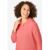 Woman Within Plus Size Longer-Length Hoodie Sweatshirt.(Sweet Coral)