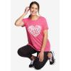 Woman Within Plus Size Marled Cuffed-Sleeve Tee(French Blue Lace Flower)