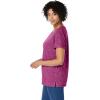 Woman Within Plus Size Marled Cuffed-Sleeve Tee(Navy Pink Floral Placement)